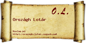 Országh Lotár névjegykártya